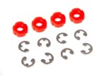 Piston, damper (red) (4)/ e-clips (8), TRX8261