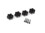 Wheel hubs, hex, aluminum (black-anodized) (4)/ 4x13mm screw pins (4) TRX8956A