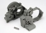 Gearbox halves (l&r) (grey) w/ idler gear shaft, TRX3691A