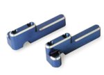 Servo mounts, steering/ shift (machined aluminum) (blue) (f&, TRX4918X