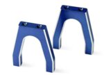 Servo mounts, throttle/ brake (machined aluminum) (blue) (f&, TRX4919X