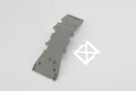 Skidplate, front plastic (grey)/ stainless steel plate, TRX4937A