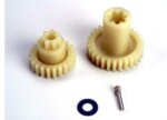 Primary gears: forward (28-T)/ reverse (22-T)/ set screw yoke, TRX4995