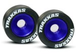Wheels, aluminum (blue-anodized) (2)/ 5x8mm ball bearings (4), TRX5186A