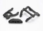 Wheelie bar mounts/ rear skidplate (black), TRX6777
