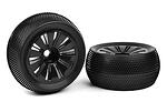 Team Corally - Off-Road 1/8 Truggy Tires - Glued on Black Rims - 1 pair C-00180-386