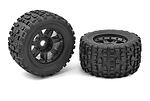 Team Corally - Monster Truck Tires - XL4S - Grabber - Glued on Black Rims - 1 pair C-00180-632