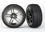 Tires and wheels, assembled, glued (split-spoke black chrome, TRX8373
