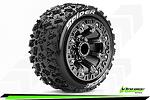 Louise RC ST-SPIDER 1/16 Truck Tire Set Mounted Sport Black Chrome 2.2 Wheels Hex 12mm LOUT3200SBC