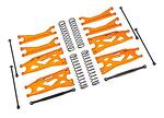 Suspension kit, X-Maxx WideMaxx, Orange (includes front & rear suspension arms, front toe links, driveshafts, shock springs) TRX7895T