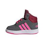Бебешки спортни обувки ADIDAS Hoops Тъмно сиво с розови акценти