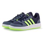 Спортни обувки ADIDAS HOOPS Тъмно сини със зелени ленти