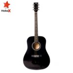 Комплект акустична китара с метални струни Hobax FAG-110 BK с калъф и перца. ПОДАРЪК  онлайн уроци на стойност 100 лв.