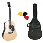 Комплект акустична китара с метални струни Hobax FAG-110 N с калъф и перца. ПОДАРЪК  онлайн уроци на стойност 100 лв
