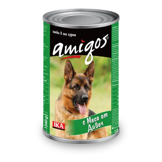Amigos Game Adult Dog - Консерва за израснали кучета с дивеч 1240 гр