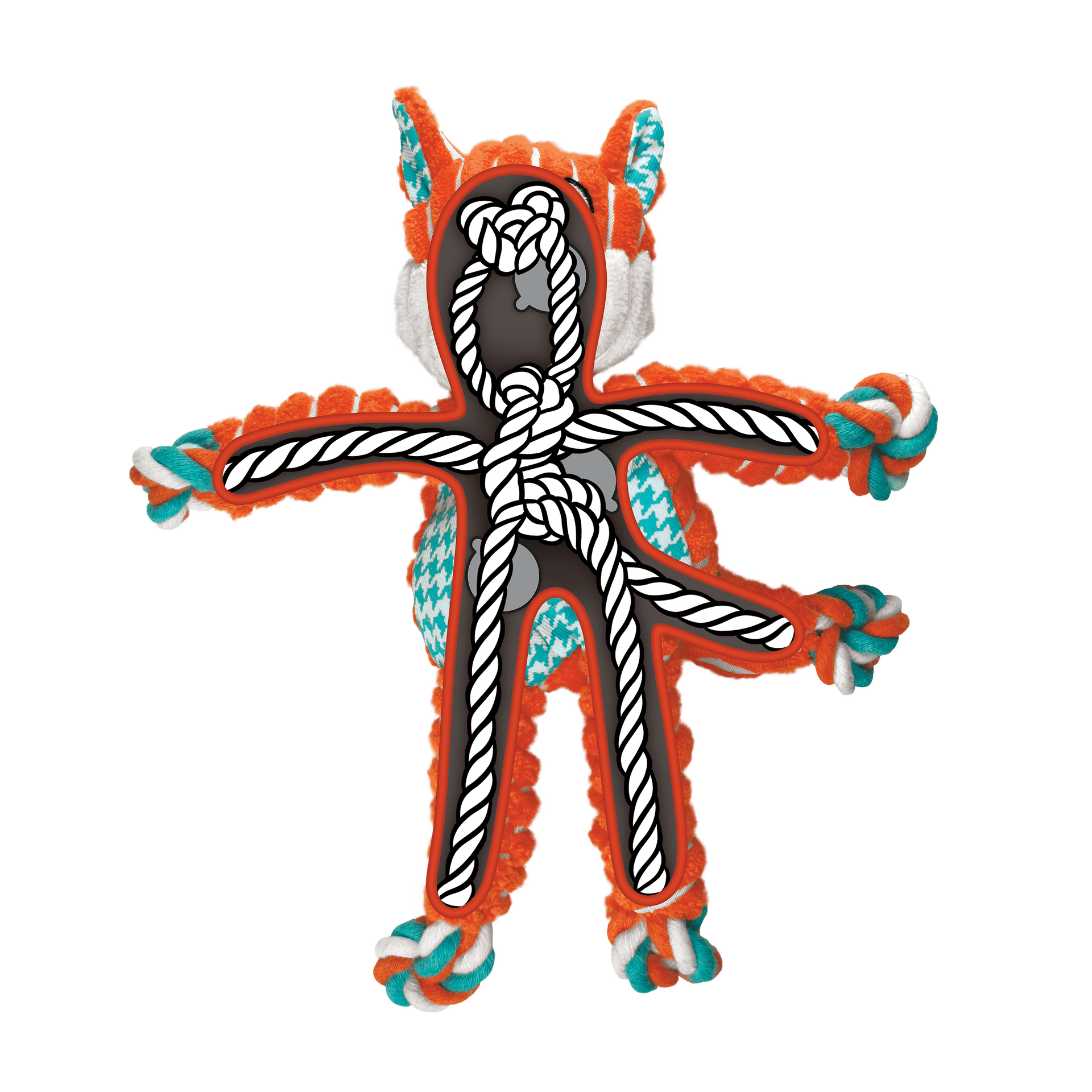 KONG - Floppy Knots Fox - Corde Annodate Interne, Imbottitura - 7