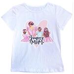 Светлосиня тениска с надпис "Super Mom"