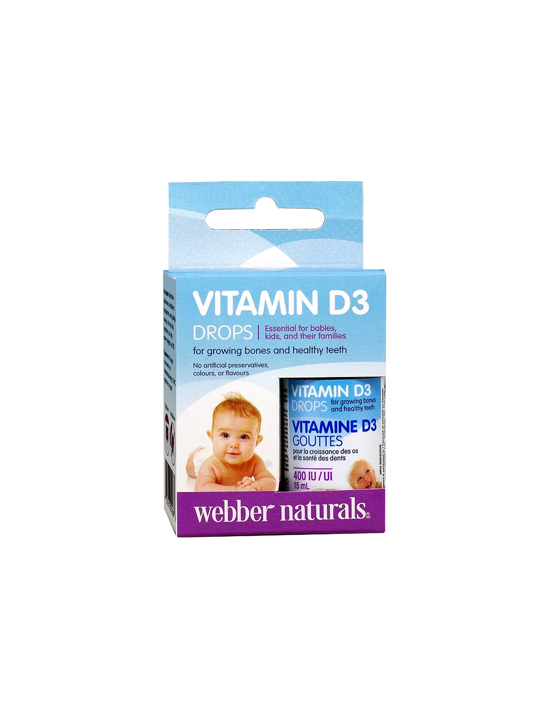 Витамин D3 400 IU x 15 ml/ 500 дози, капки