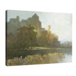 Оскар Мюли - Есенен пейзаж с дърво на слънчева светлина №11221-Copy