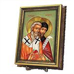 Икона Свети Кирил и Методий с Луксозна обемна бокс-рамка - 12220