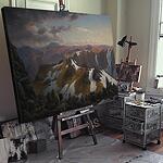 Юджийн фон Герард - Езерото Уакатипу с планината Ернслау, Нова Зеландия №12355-Copy