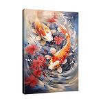 Алтернативно изкуство - Риби Кои в лотосова езерна градина №12403-Copy