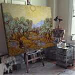 Винсент ван Гог - Маслинови дръвчета с жълто небе и слънце
