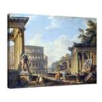 Джовани Панини - Храм на Антонин и Фаустина, Колизеумът, базиликата Максенций и храмът на Венера