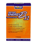 Now Foods Витамин B-12 Instant Energy /Разтворим вит В12+ В-Комплекс/ 75 пакета