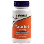 NOW Foods Taurine (Таурин) 500mg - 100 капсули