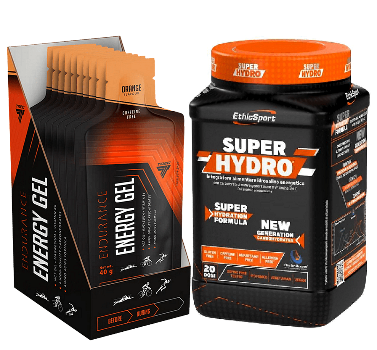 СТАК ЗА КОЛОЕЗДАЧИ - EthicSport SUPER HYDRO | Electrolytes & Carbs + TREC Energy Gel | Endurance