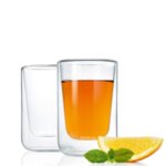 BLOMUS Комплект стъклени чаши NERO за капучино или чай  250мл 2бр.