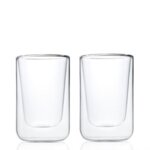 BLOMUS Комплект стъклени чаши NERO за капучино или чай  250мл 2бр.