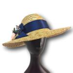 Лятна Дамска шапка от слама с богата украса-Copy