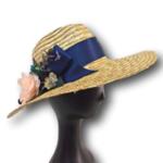 Лятна Дамска шапка от слама с богата украса-Copy