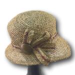 Лятна Дамска шапка клош от морска трева винена-Copy
