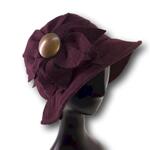 Мека шапка от плат с голямо цвете екрю-Copy-Copy