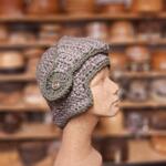 Плетена шапка с помпон от алпака-Copy