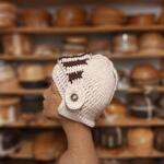 Плетена шапка с помпон от алпака-Copy