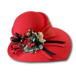 Дамска филцова шапка "Графиня" в цвят Бордо-Copy