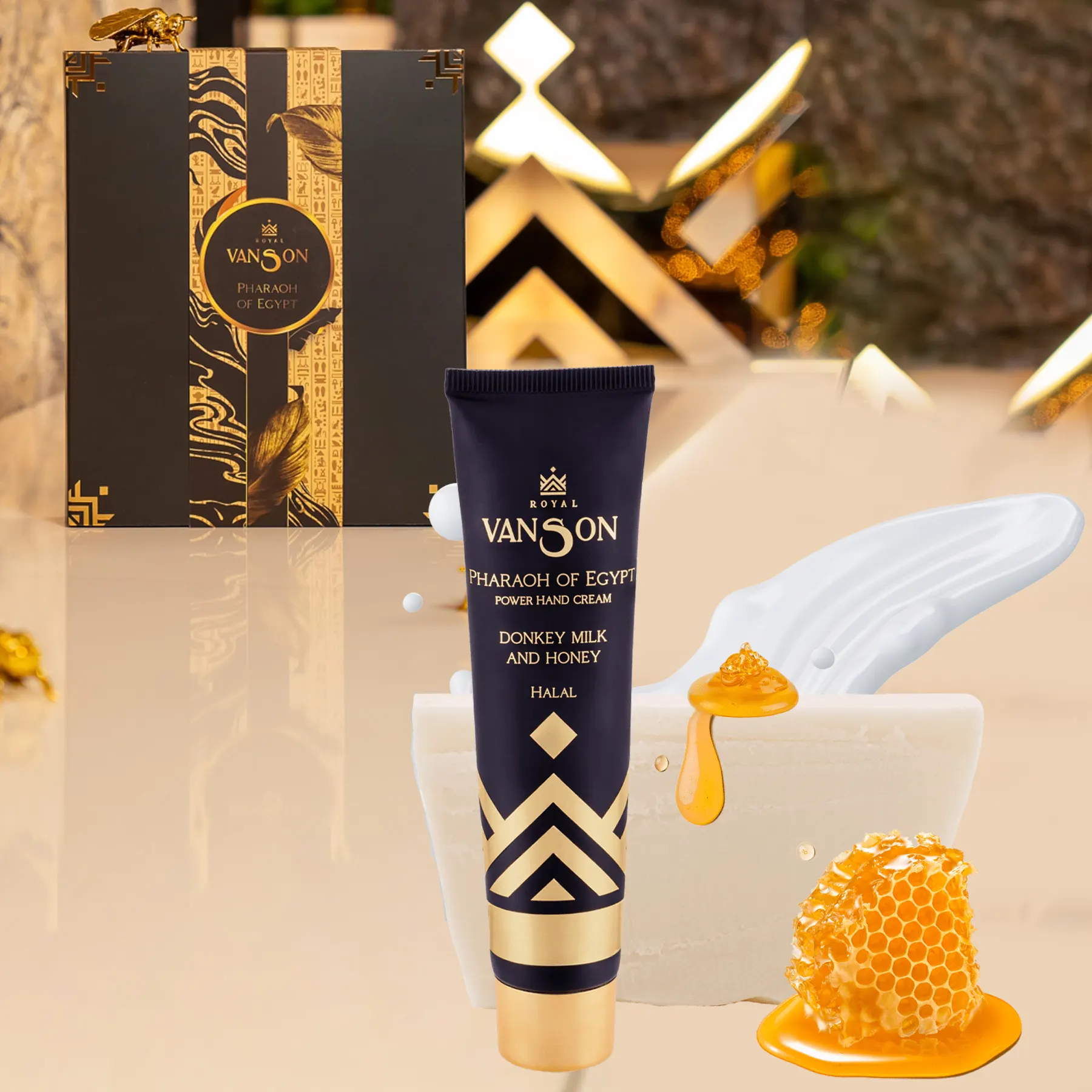 Комплект Грижа за лице и ръце Royal Van Son Pharaoh of Egypt Gift Box