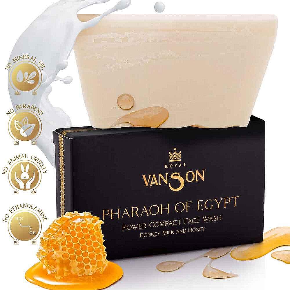 Хидратиращ почистващ бар за лице с мед и мляко Royal Van Son Pharaoh of Egypt Compact Face Wash