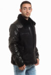 Мъжко кожено яке в черен цвят Rockeds