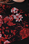 Широка туника с тюл на червени цветя