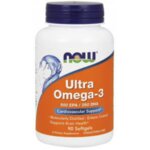 NOW Foods Ultra Omega-3 Fish Oil - 90 Дражета - Концентрирано рибено масло -  комплекс от незаменими полиненаситени мастни киселини с  благоприятно въздействие върху сърдечно-съдовата система