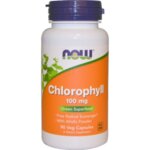NOW Foods Chlorophyll 100 мг - 90 Капсули - Хлорофил -  помага за превръщането на храната в енергия и за абсорбирането на минералите от диетата