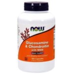 NOW Glucosamine &amp; Chondroitin с MSM- 180 Капсули -  Глюкозамин и Хондроитин + Метилсулфонилметан - за изграждането на ставите и хрущялите