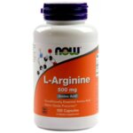 NOW Foods L-Arginine 500 mg - 100 Капсули - L-аргинин - неизменна роля при отделянето на хормоните увеличава секрецията на растежен хормон подпомага детоксификацията на тялото и подсилва