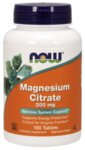 NOW Magnesium Citrate 200 mg - 100 Таблетки - Магнезиев цитрат - играе ключова роля за енергийния метаболизъм и протеиновия синтез