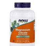 NOW Foods Magnesium Citrate 227 g прах - Магнезиев цитрат - играе ключова роля за енергийния метаболизъм и протеиновия синтез